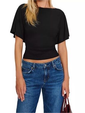 Reformation Black Avery Knit Top (M)